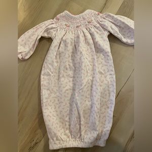 Newborn baby girl smocked gown
